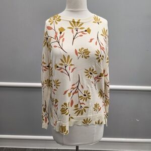 Style & Co. Floral Print Sweater - Cream and Yellow